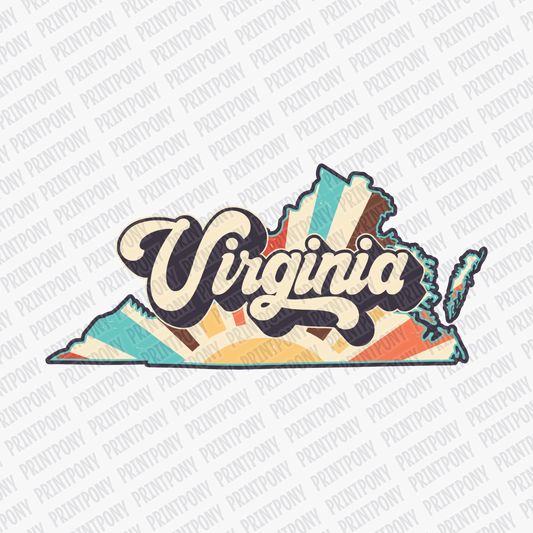 Retro Virgina State DTF Transfer - Ready to Press - PrintPony®