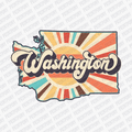 Retro Washington State DTF Transfer - Ready to Press - PrintPony®