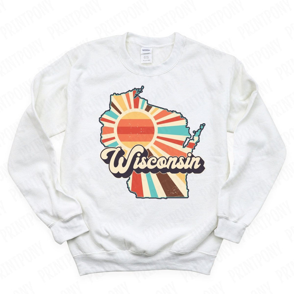 Retro Wisconsin State DTF Transfer - Ready to Press - PrintPony®