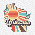 Retro Wisconsin State DTF Transfer - Ready to Press - PrintPony®
