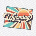 Retro Wyoming State DTF Transfer - Ready to Press - PrintPony®