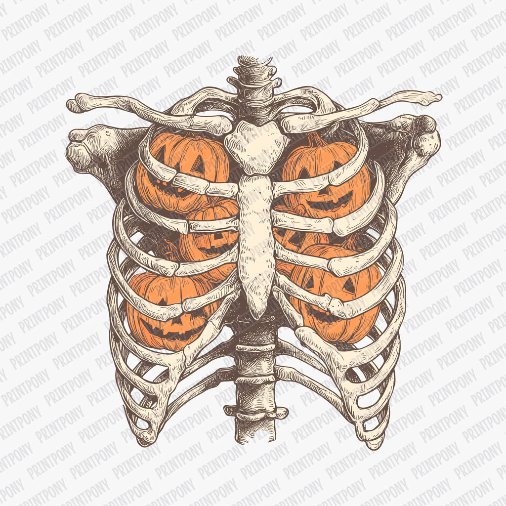 Ribcage full of Pumpkins -  DTF Transfer