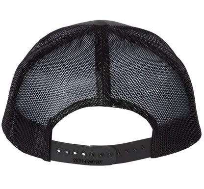 Richardson 112 Black Snapback Trucker Hat - Print Pony™