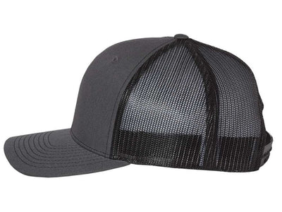 Richardson 112 Charcoal & Black Snapback Trucker Hat - Print Pony™