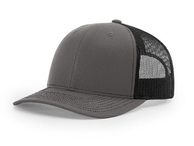 Richardson 112 Charcoal & Black Snapback Trucker Hat - Print Pony™