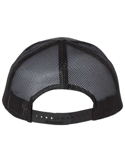 Richardson 112 Charcoal & Black Snapback Trucker Hat - PrintPony
