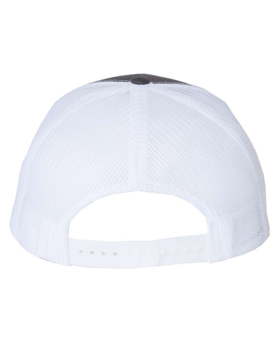 Richardson 112 Charcoal & White Snapback Trucker Hat - PrintPony