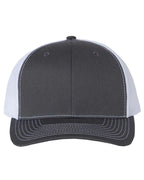 Richardson 112 Charcoal & White Snapback Trucker Hat - PrintPony