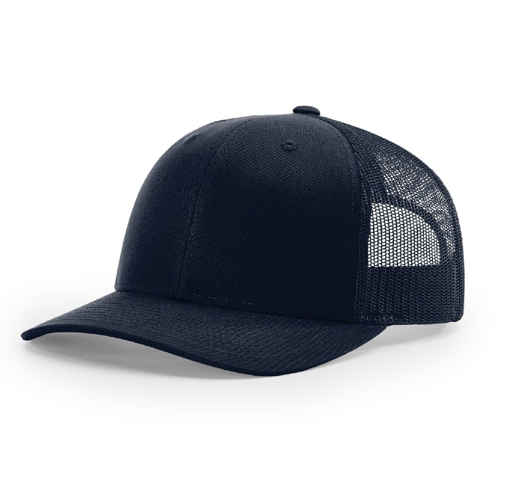 Richardson 112 Navy Snapback Trucker Hat - PrintPony