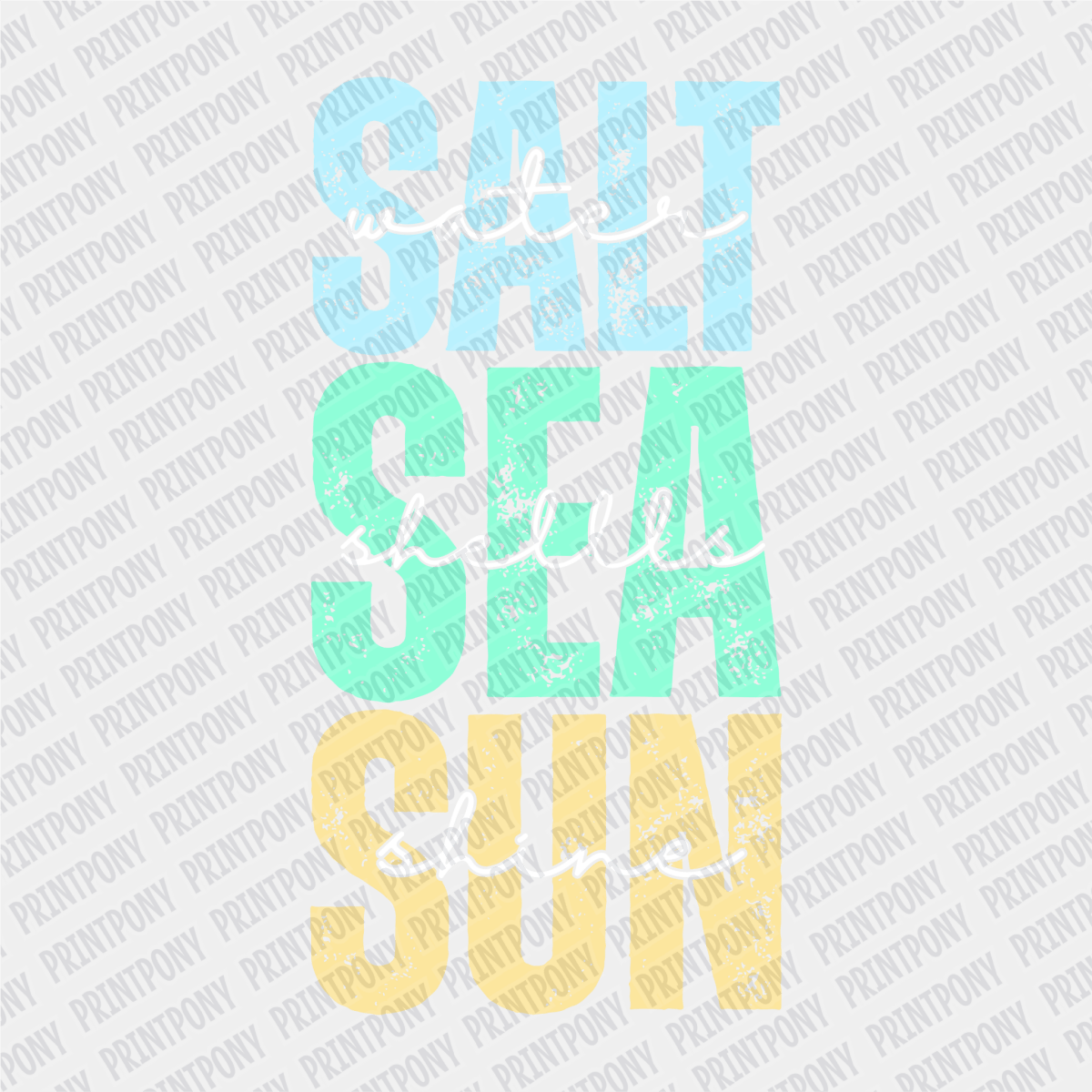 Salt Water, Sea Shells, Sun Shine - DTF transfer - PrintPony