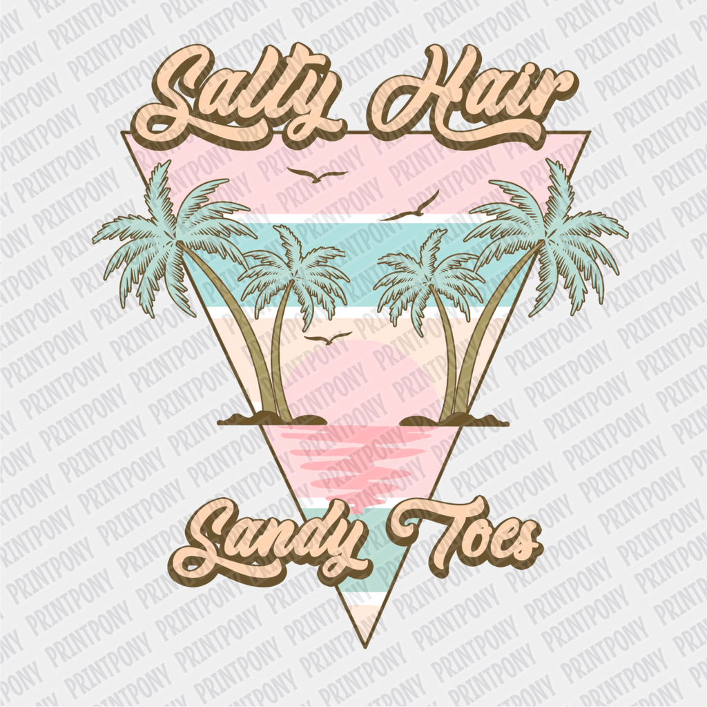 Salty Hair, Sandy Toes - DTF transfer - PrintPony