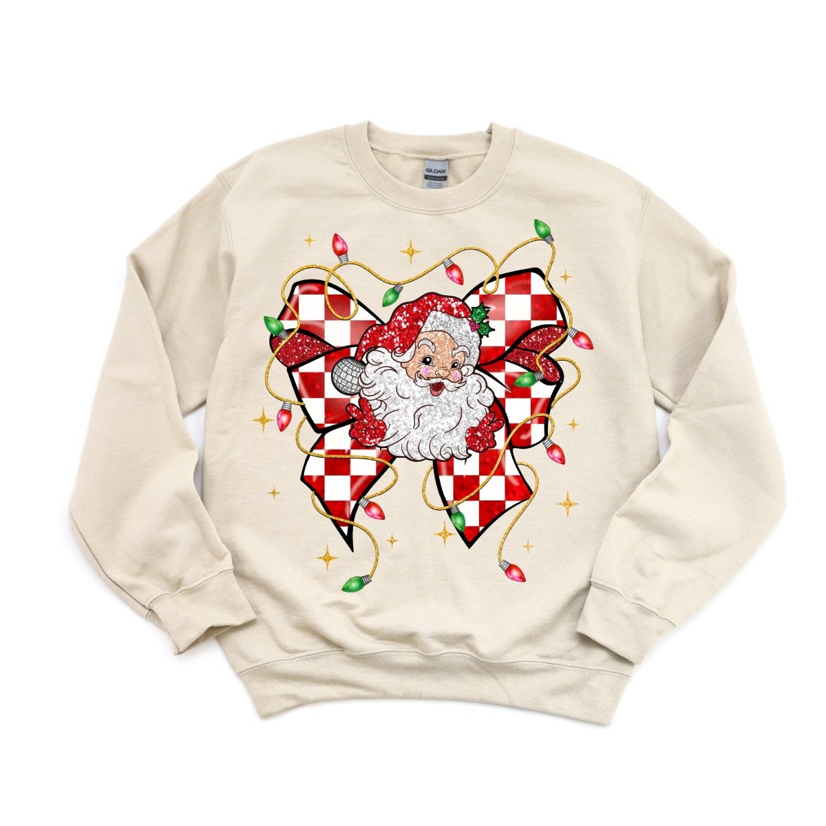 Santa Checkered Ribbon DTF transfer - PrintPony®