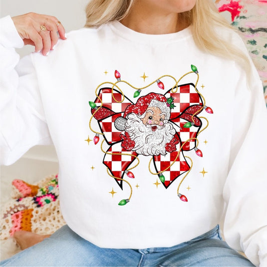 Santa Checkered Ribbon DTF transfer - Print Pony™