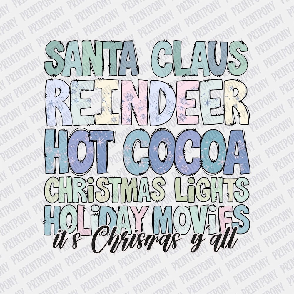 Santa Claus, Reindeer, Hot Cocoa.. it's Christmas DTF transfer - Print Pony‚Ñ¢