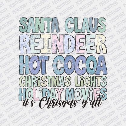Santa Claus, Reindeer, Hot Cocoa.. it's Christmas DTF transfer - Print Pony‚Ñ¢