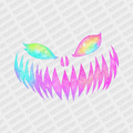 Scary Pumpkin Face Iridescent DTF Transfer - PrintPony