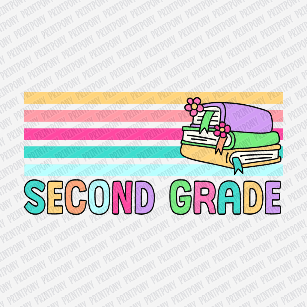 Second Grade Stripes - DTF Transfer - PrintPony