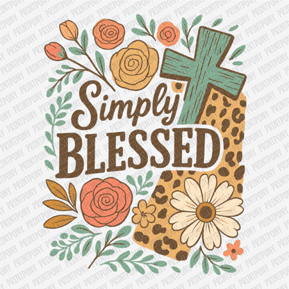 Simply Blessed Floral - DTF Transfer - PrintPony®