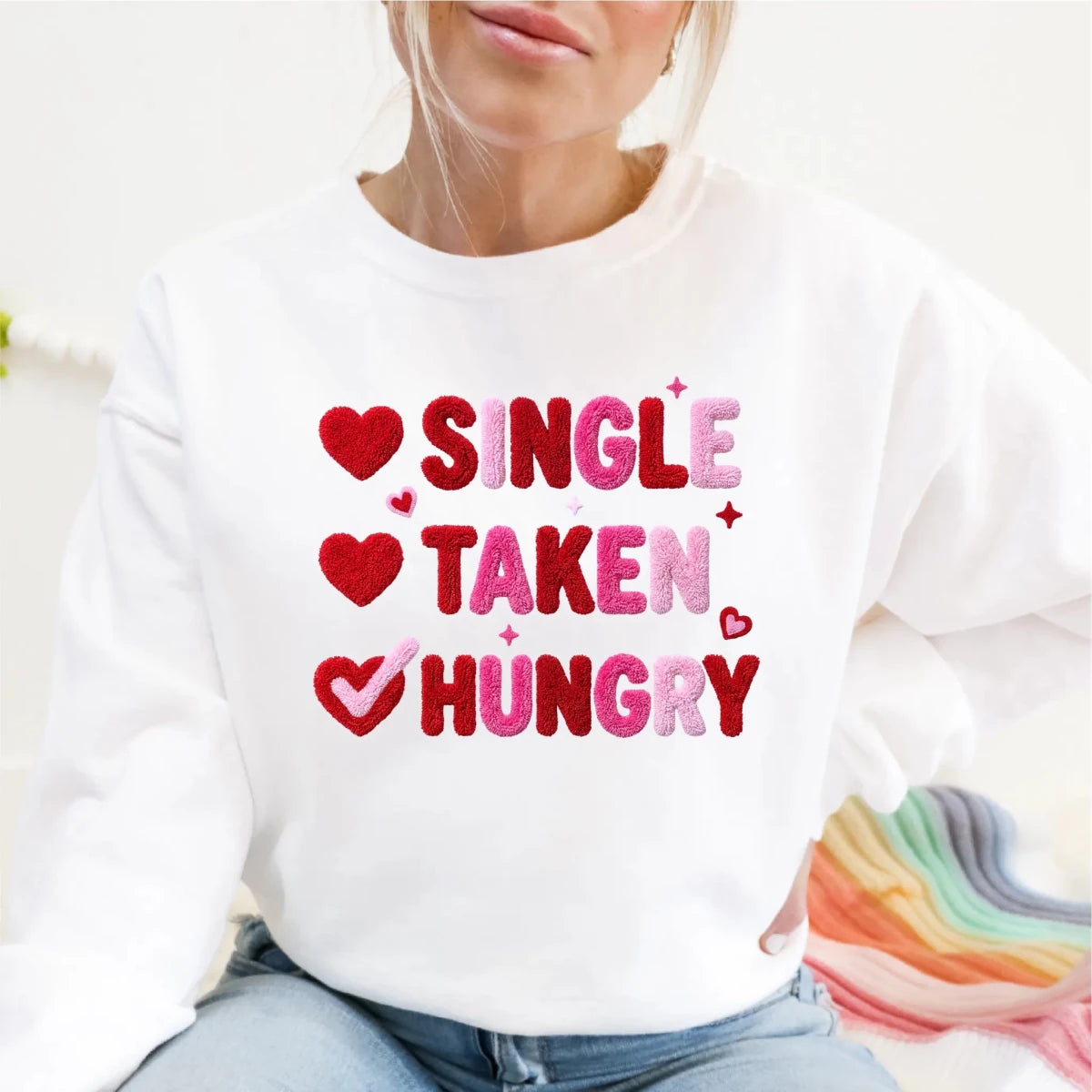Single, Taken, Hungry Valentine's DTF Transfer - PrintPony