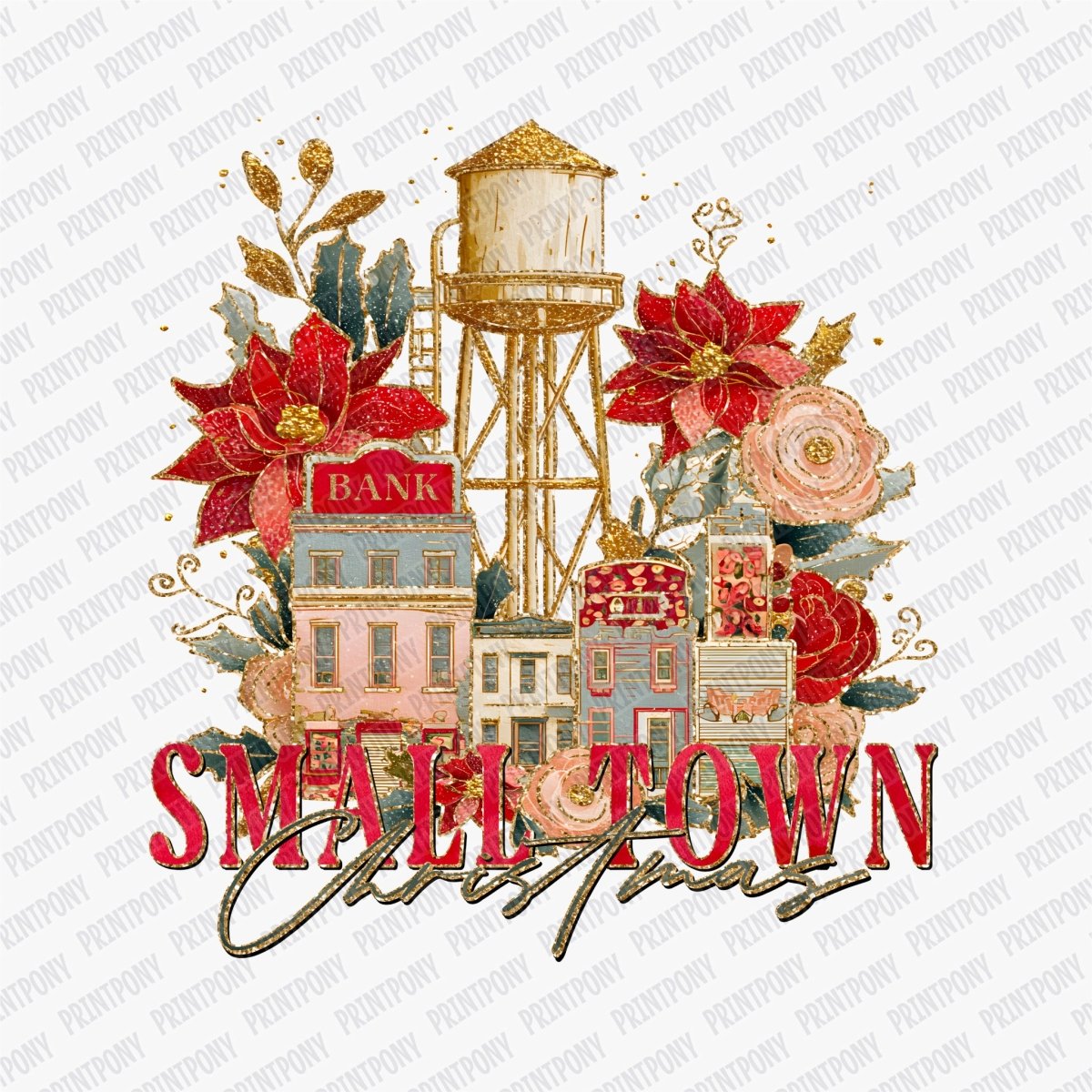 Small Town Christmas DTF transfer - PrintPony