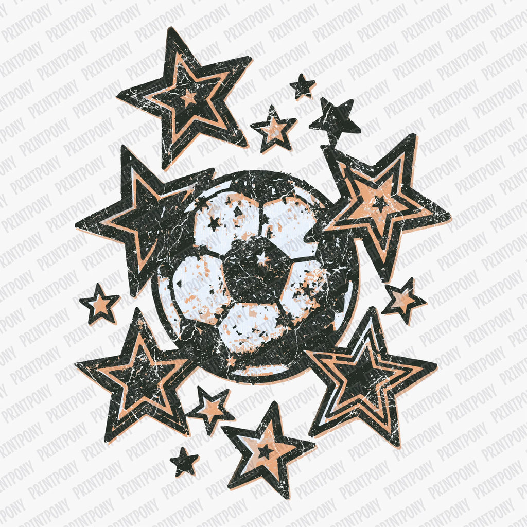 Vintage Distressed Soccer DTF Transfer