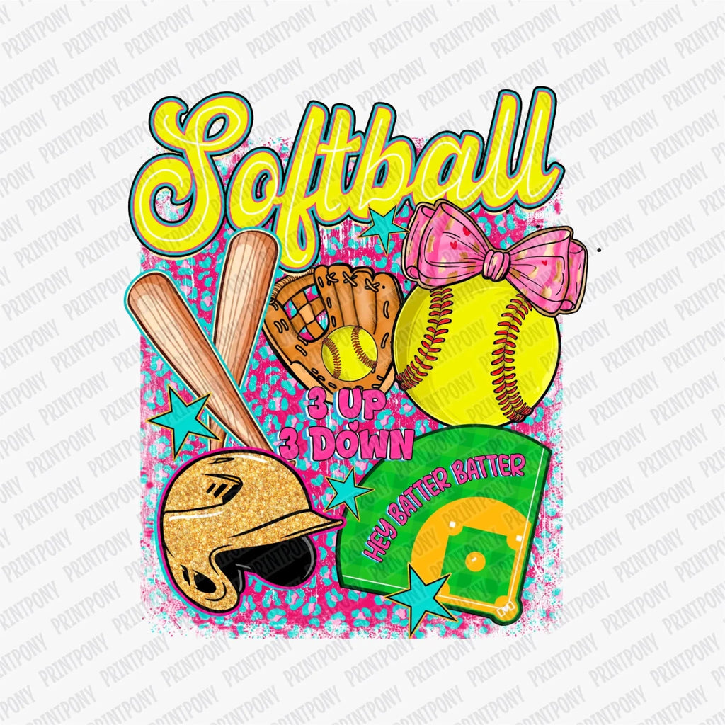 Softball Coquette DTF Transfer - PrintPony
