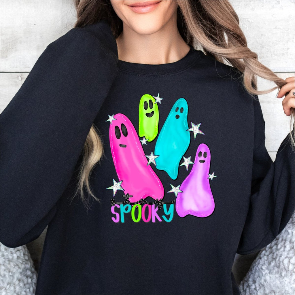 Spooky Neon Ghosts Halloween DTF Transfer - PrintPony