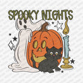 Spooky Nights Ghost and Cat Design -  DTF Transfer
