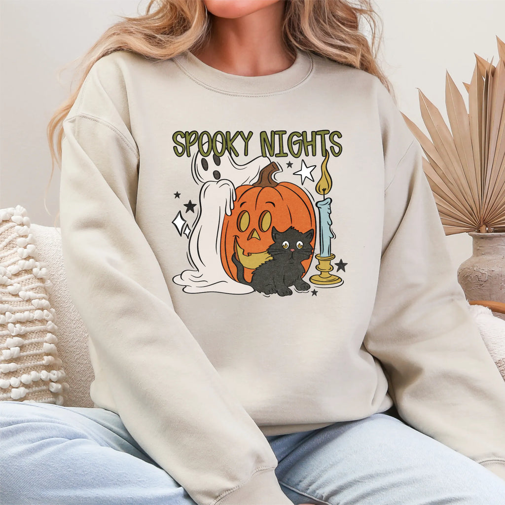 Spooky Nights Ghost and Cat Design -  DTF Transfer