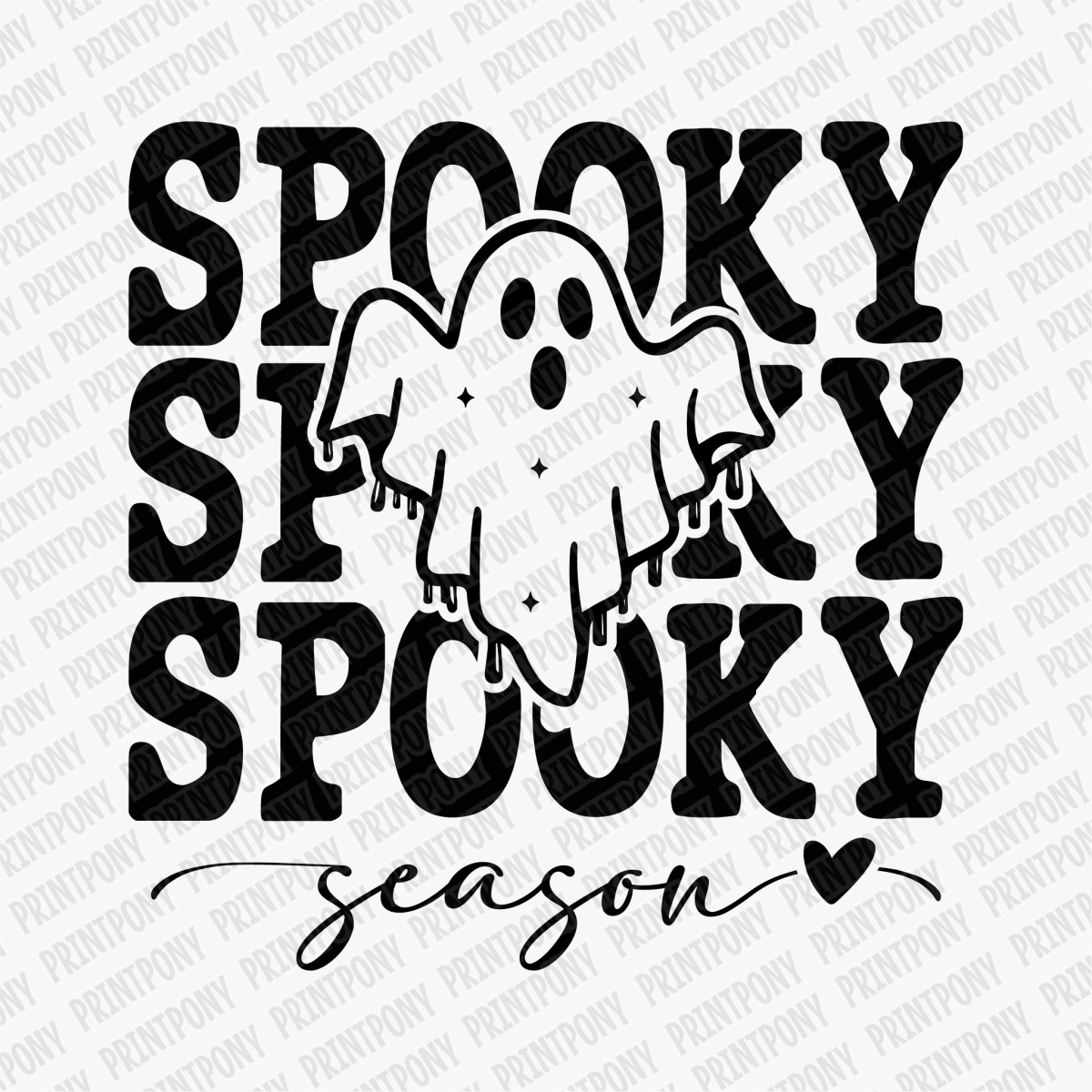 Spooky Season Ghost DTF transfer - PrintPony