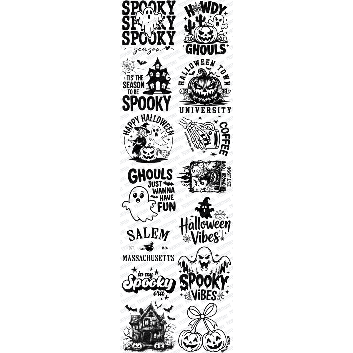 Spooky Season Premade DTF Gang Sheet (22.5" x 72") - PrintPony™