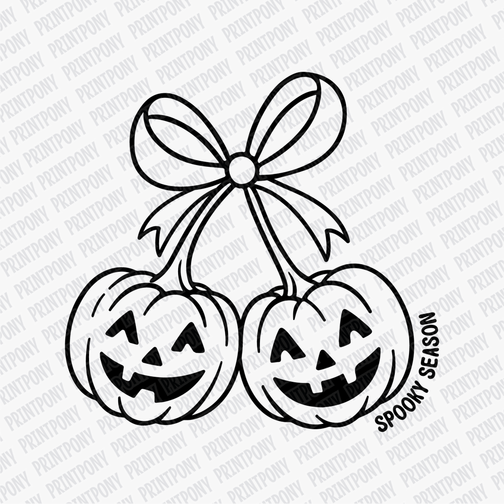 Spooky Season Pumpkin Ribbon DTF Transfer - PrintPony