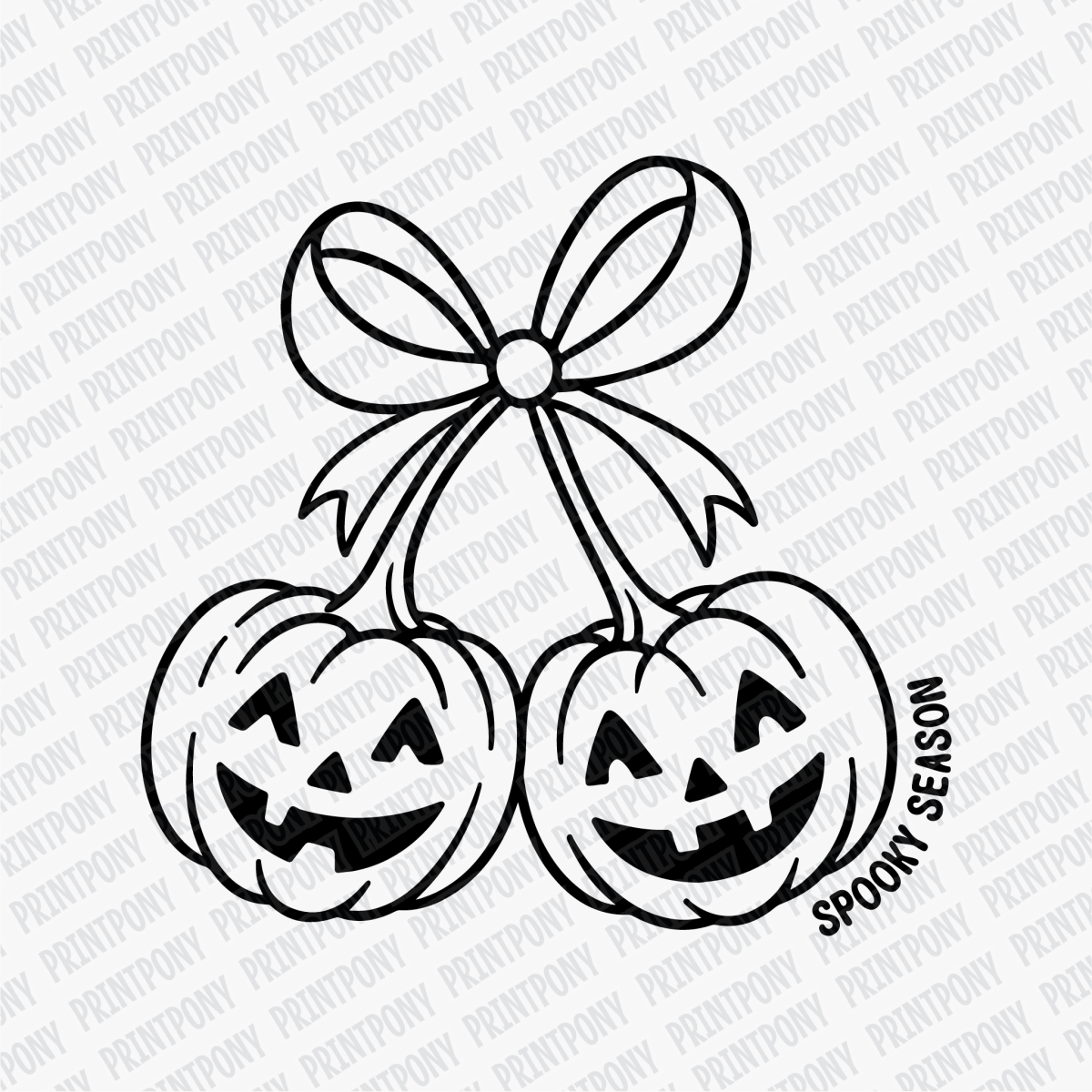 Spooky Season Pumpkin Ribbon DTF Transfer - PrintPony
