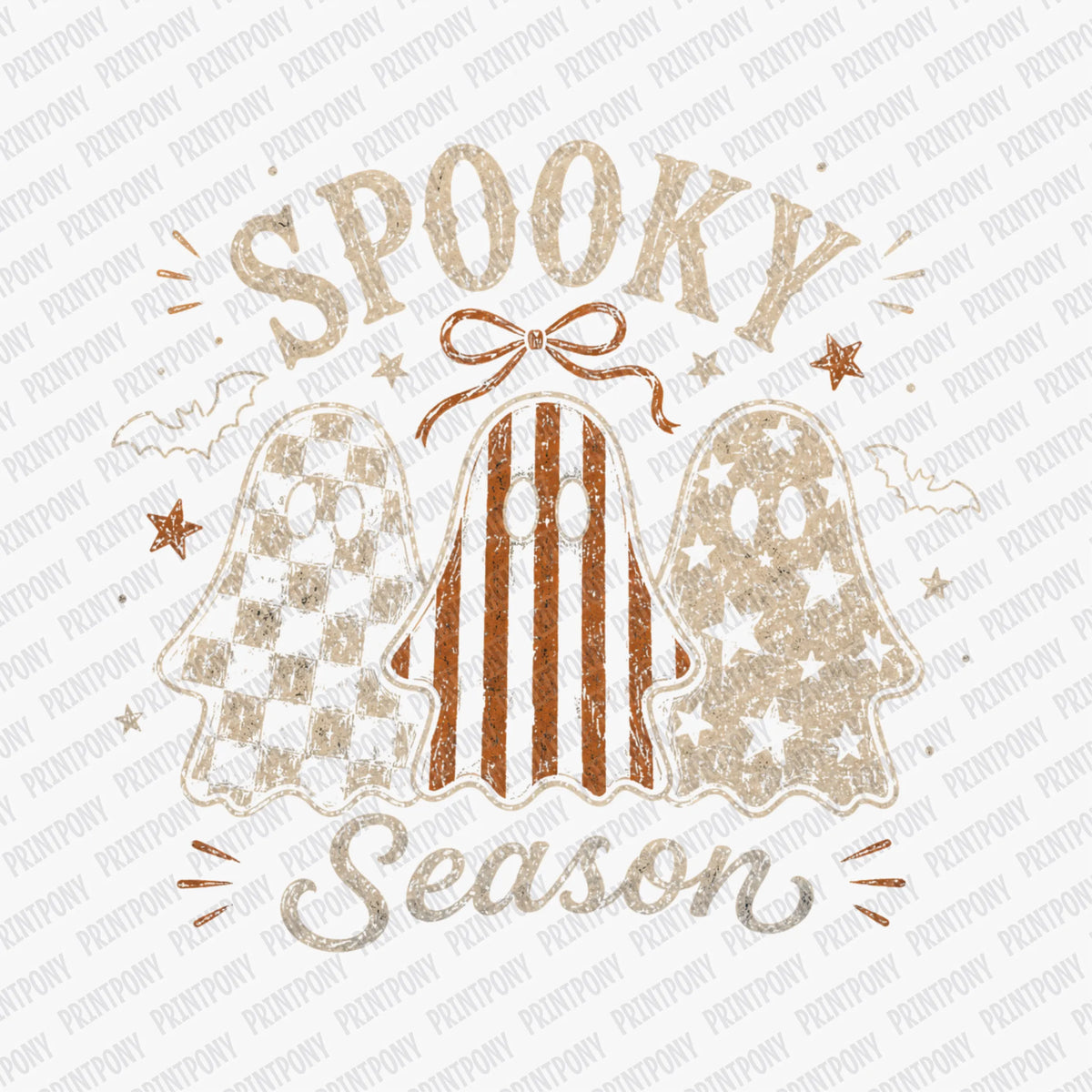 Spooky Season Retro Ghosts -  DTF Transfer