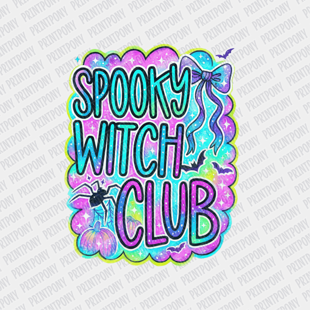 Spooky Witch Club Iridescent DTF Transfer - PrintPony
