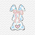 Spring Blue and Pink Floral Bunny DTF Transfer - PrintPony