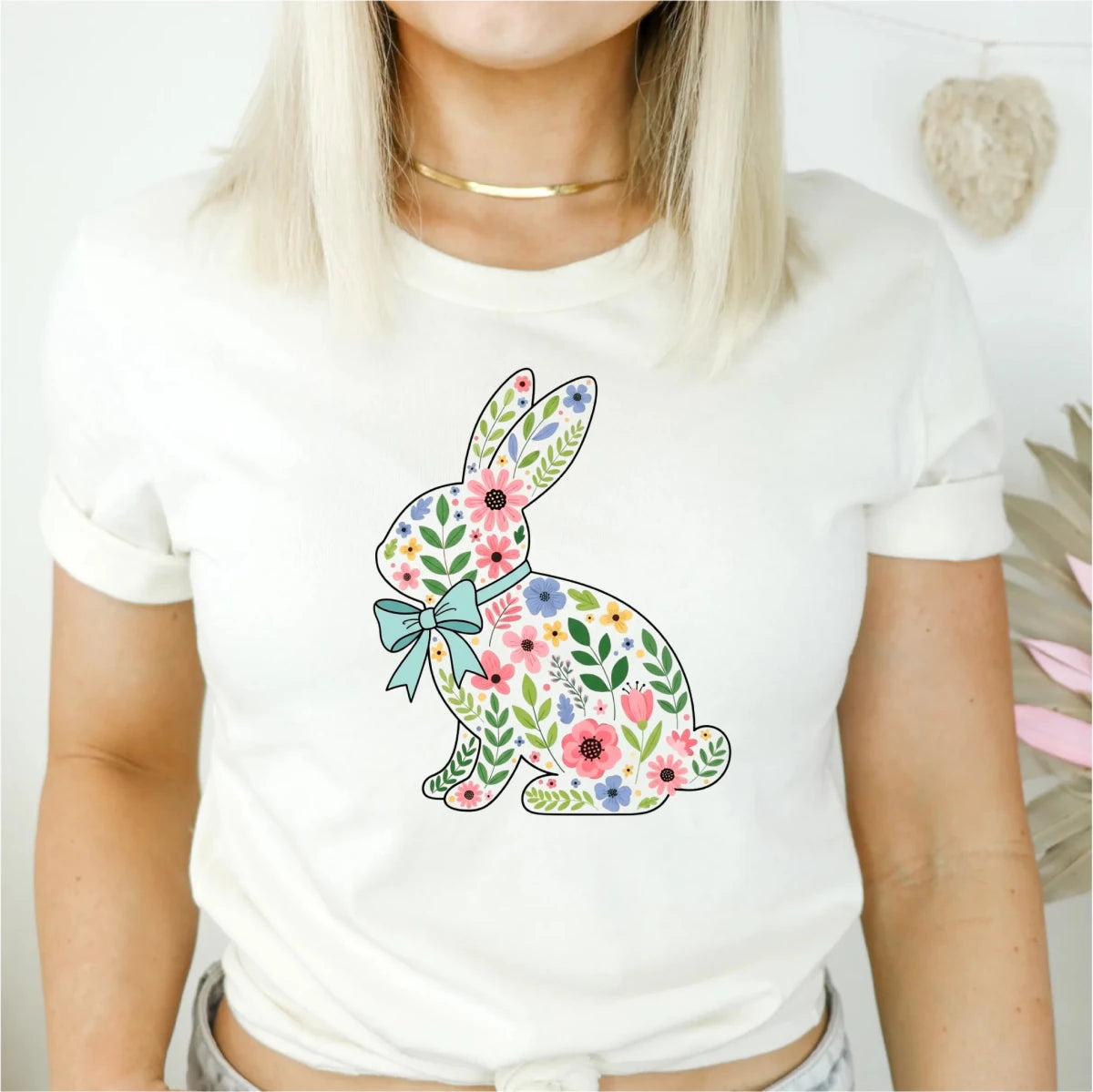 Spring Coquette Floral Bunny DTF Transfer - PrintPony