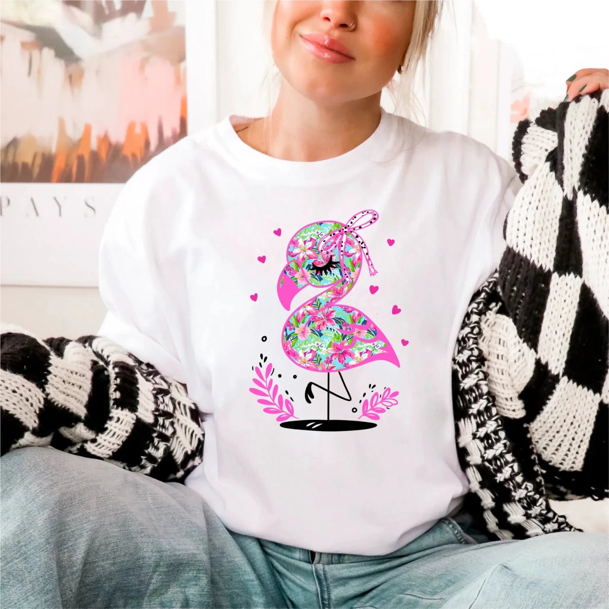 Spring Pink Flamingo DTF Transfer - PrintPony