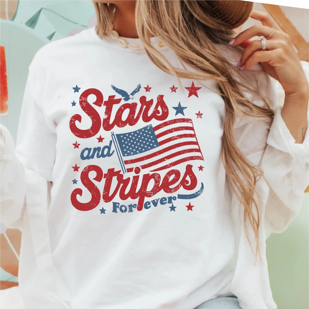 Stars and Stripes Forever Patriotic DTF transfer - PrintPony