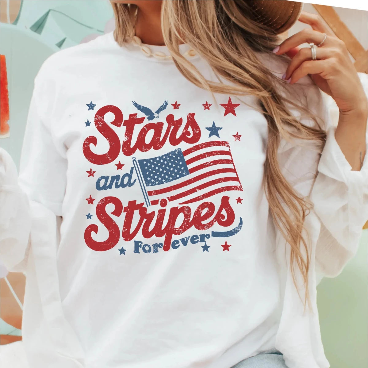 Stars and Stripes Forever Patriotic DTF transfer - PrintPony