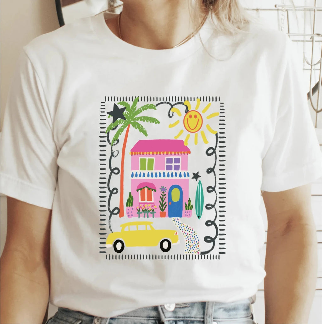 Summer Beach House DTF Transfer - PrintPony