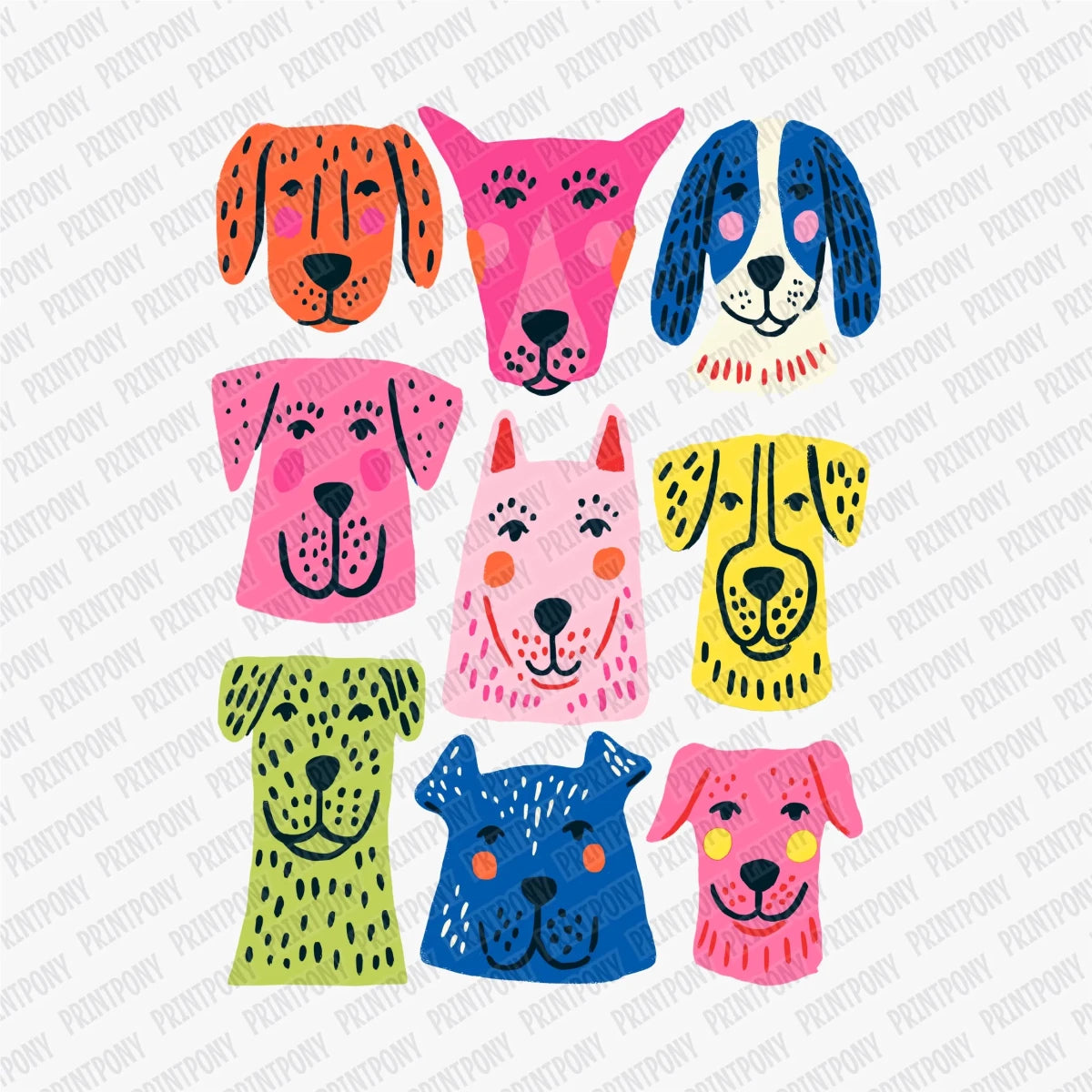 Summer Dog Collage DTF Transfer - PrintPony