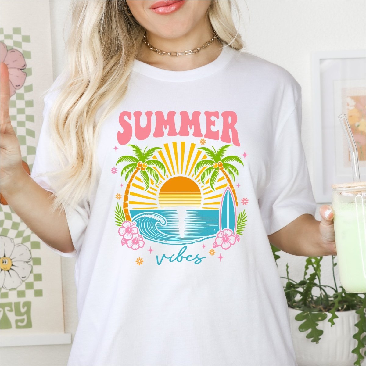 Summer Vibes Beach Scene - DTF transfer - PrintPony