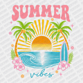 Summer Vibes Beach Scene - DTF transfer - PrintPony