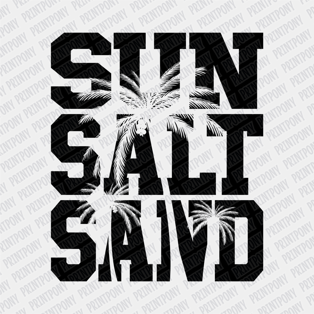 Sun, Salt, Sand Black - DTF transfer - PrintPony