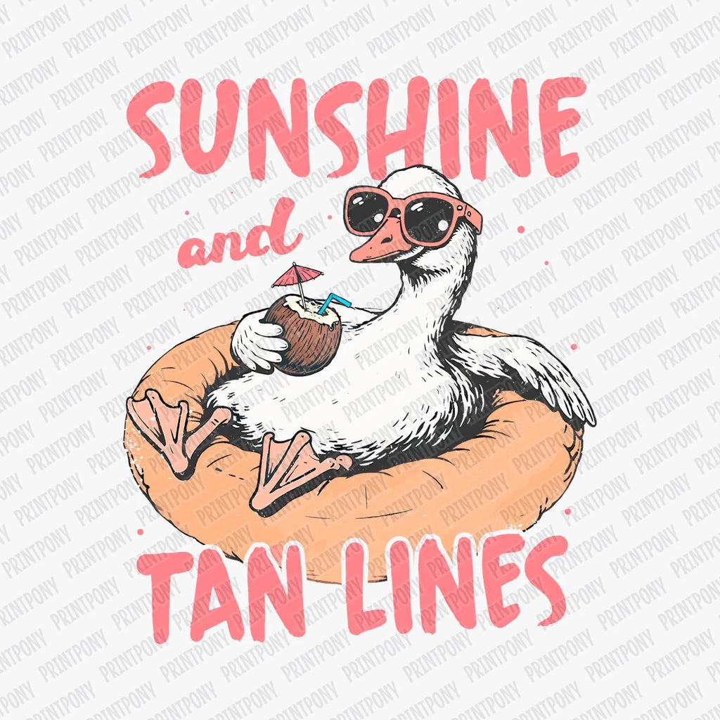 Sunshine and Tan Lines Duck DTF Transfer - PrintPony