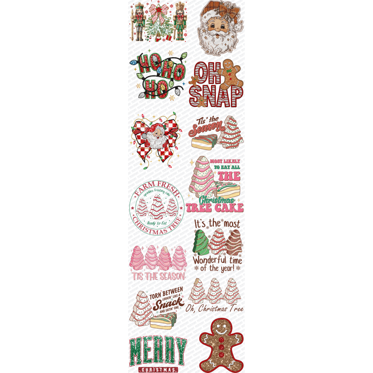Sweet Christmas Premade DTF Gang Sheet (22.5" x 72") - PrintPony