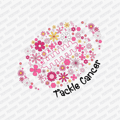 Tackle Cancer Floral Football DTF transfer - PrintPony™