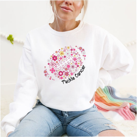 Tackle Cancer Floral Football DTF transfer - PrintPony™
