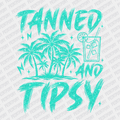 Tanned and Tipsy Teal Faux Glitter DTF transfer - PrintPony